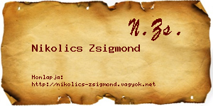 Nikolics Zsigmond névjegykártya