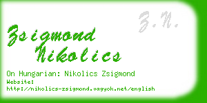 zsigmond nikolics business card